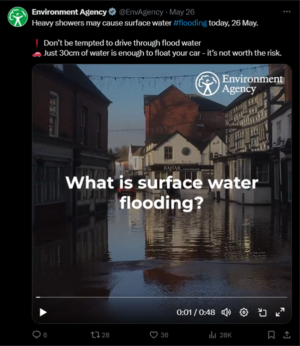 Environment agency flooding driving safety campaign